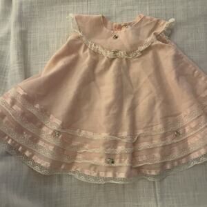 Vtg Dress Marthas Miniatures Girls Pink Lace Ruffles We’re Fussy Size L
